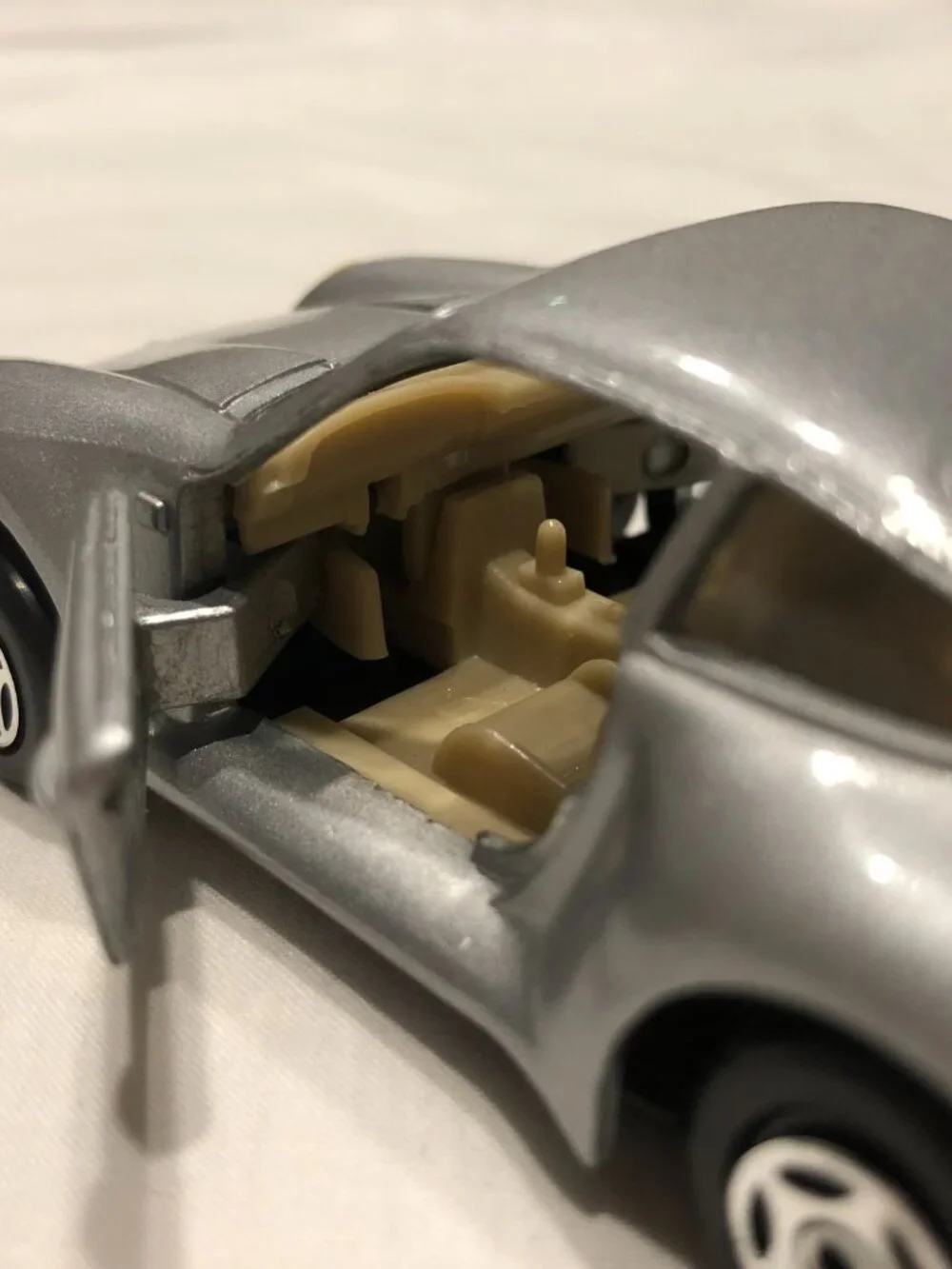 Toy Die Cast Silver Porsche Car